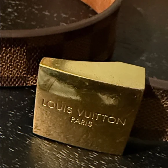 Louis Vuitton Monogram Belt with Gold Buckle Size 85/34 - Picture 3 of 7